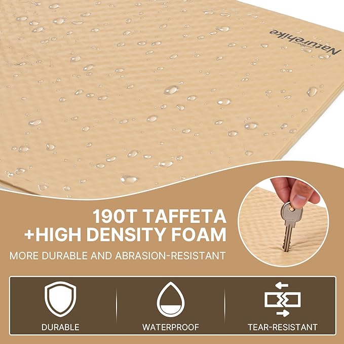 Naturehike Camping Sleeping Pad with Quick-Inflating, Ultralight Memory Foam Sleeping Mat for Camping Backpacking Hiking Traveling Tent, Yellow