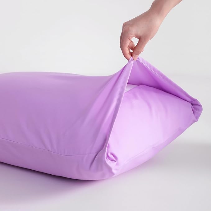 NTBAY Microfiber Toddler Pillowcases with Envelope Closure, 2 Pack 100% Brushed Microfiber Super Soft Travel Kids Nursery Pillow Cases, 14"x20" Fits Pillows Sized 12"x16" 13"x18" 14"x19", Light Purple