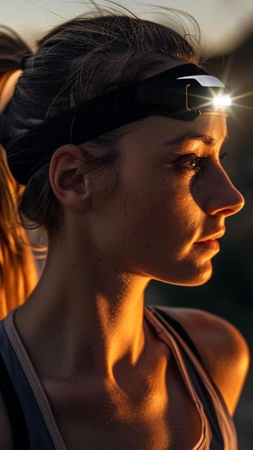 Orange You Glad Rechargeable Headlamp for Running & Camping – Bright LED Headlamp for Adults & Kids, Two Modes: Motion Sensing and Standard | Away Camp Flashlight | Battery-Powered Hiking Light