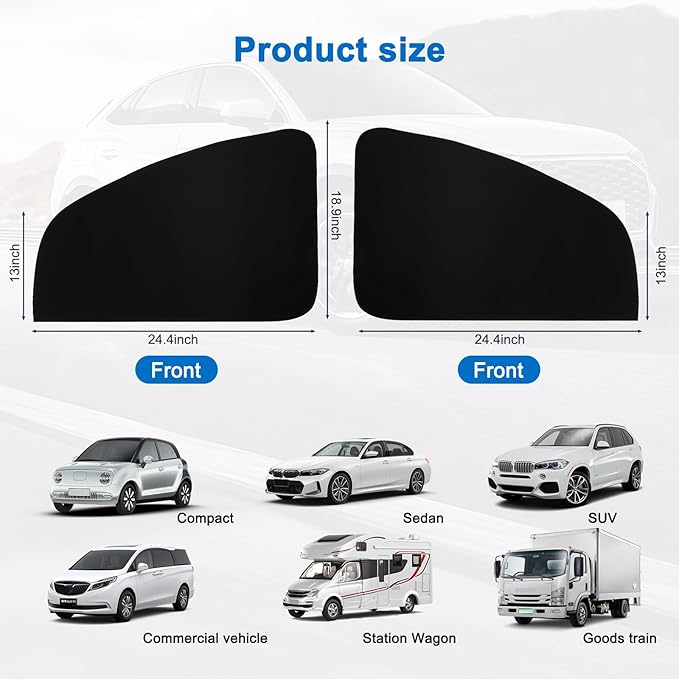 Ovege Car Window Shades Magnetic Driver Side Window Shades Car Privacy Curtain 2pcs
