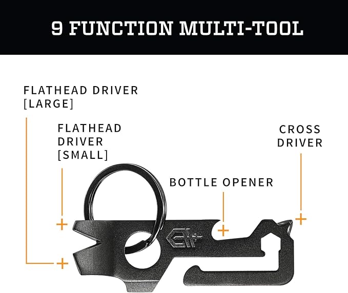 Gerber Gear Mullet Keychain - Multi-Tool Keychain with Pry Bar, Bottle Opener, and Wire Stripper - EDC Gear and Equipment - Black