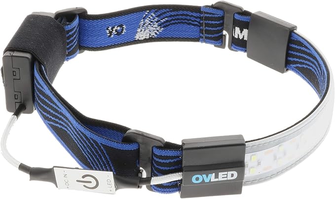 OPTIMAL VENTURES LITEBAND Flex LED Headlamp, 300 Lumens, 210° Wide Beam, Lightweight Low-Profile Fit, IPX2 Weather Resistant, Blue