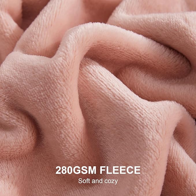 Hansleep Fleece Blanket Twin Size Dusty Pink, Soft Cozy Twin Blanket, Fuzzy Flannel Blanket for Bed, Sofa, Couch, Travel, Camping, Dusty Pink, 60x80 Inches