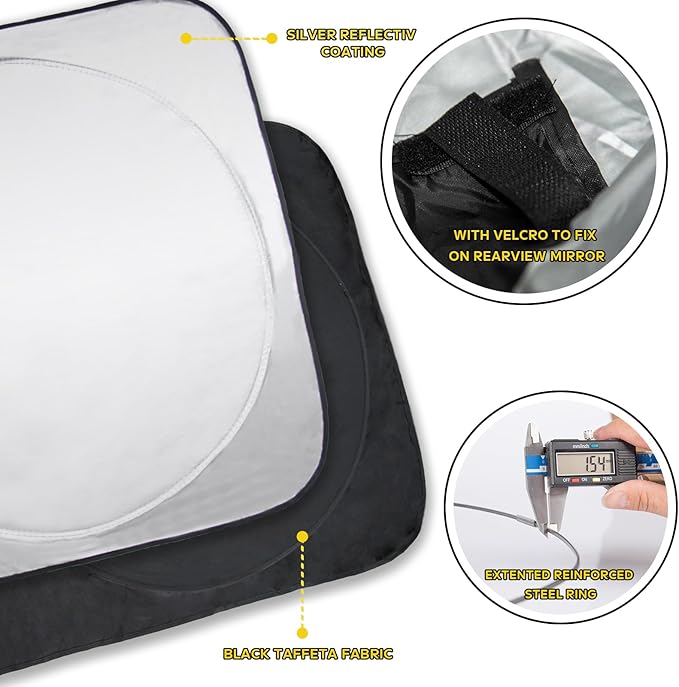 for 2024 Explorer Windshield Sun Shade Folding Sunshade for 2020-2023 Ford Explorer SUV Windshield Cover Custom-fit 240T Sun Protection Front Shield Automotive Car Interior Accessories