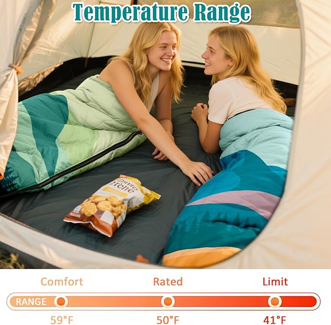 Sleeping Bags for Adults Kids,3 Seasons Cold Warm Weather Waterproof Lightweight Camping Sleeping Bags for Men and Women,Camping Outdoor Travel