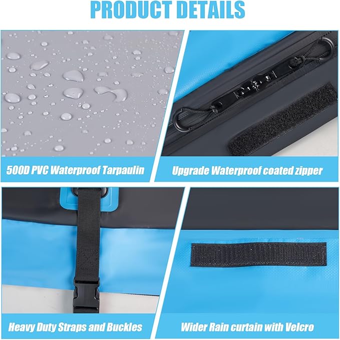 Car Rooftop Cargo Carrier Bag, 30 Cubic Feet Waterproof Soft-Shell Car Roof Bag for All Vehicle with/Without Roof Rack, Include Anti-Slip Mat, Reinforced Straps, Door Hooks and Luggage Lock, Blue