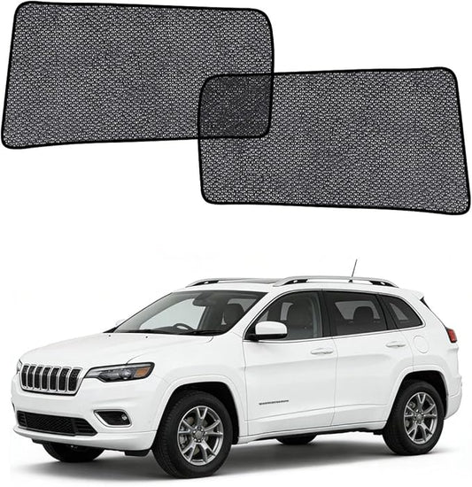 Car Window Shades for Jeep Cherokee (2014-2023), 2-Pack Rear Window Sun Shades for Baby – Breathable Mesh, UV & Heat Blocker, Privacy Protection for Camping, Travel, Sleep & Nursing