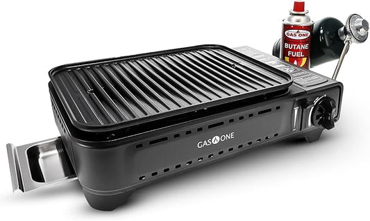 GasOne Propane or Butane Grill Stove GS-2400P Dual Fuel Portable Camping Grill Gas Stove with Carrying Case