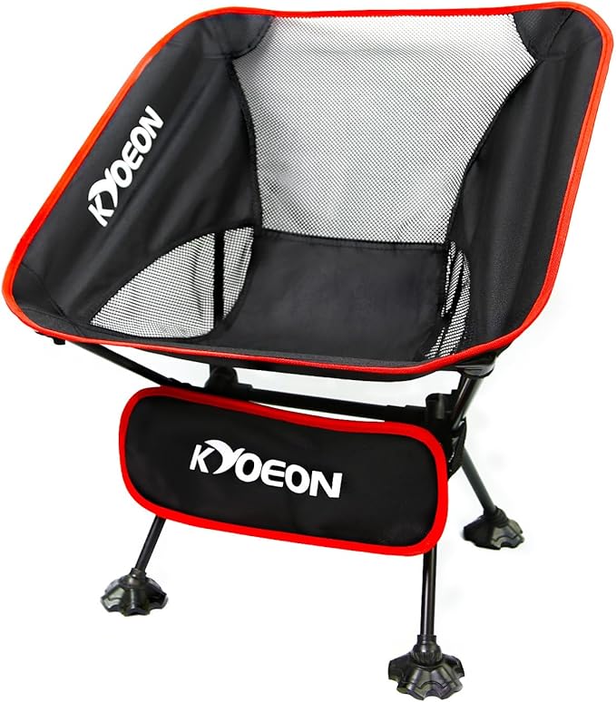 Portable Camping Chair, Ultralight Durable Foldable Chair for Outdoor Camp,Travel, Beach, Picnic, Garden, Sport Sturdy Frame, Comfortable Collapsible Lawn Chair, Supports 330Lbs