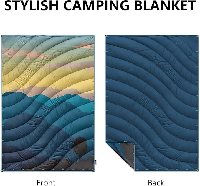 Camping Blanket,Lightweight Puffy Printed Camping Blanket Packable Outdoor Blanket for Camping,Traveling, Stadium, Hiking, Picnics