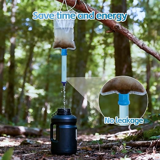 4 Pcs Water Filter Coupling Compatible with LifeStraw, Easy Drinking & Sharing, Unique Thread Fits 28mm Water Bottles & Bags, Portable Adapter Kit for Water Filtration System, Hiking Gear