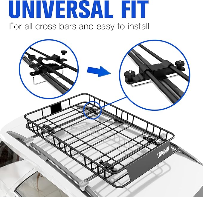 LWTURMRT 54" x 36" Roof Rack Cargo Basket, 300LBS Universal Rooftop Cargo Carrier