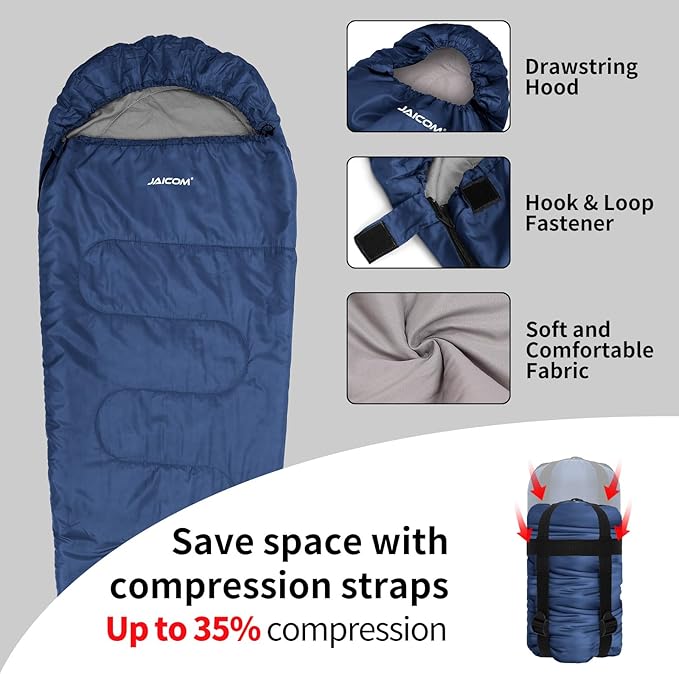 JAICOM Cold Weather Mummy Sleeping Bag 15°F Extreme 3-4 Season Sleeping Bag for Adults - 0 Degree Winter Sleeping Bag, Machine Washable for Hiking Backpacking & Outdoor Activities