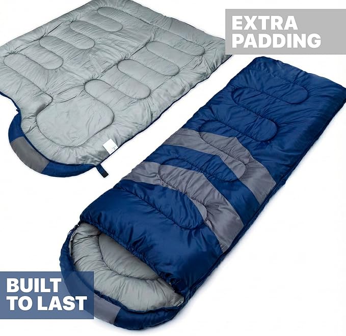 MalloMe Sleeping Bags for Adults Cold Weather & Warm - Backpacking Camping Sleeping Bag for Kids 10-12, Girls, Boys - Lightweight Compact Camping Essentials Gear Accessories Hiking Sleep Must Haves