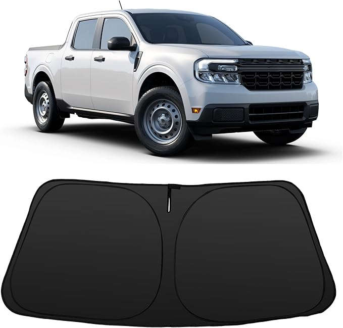 Windshield Sun Shade Compatible with 2022 2023 2024 2025 2026 Ford Maverick Hybrid XL XLT Lariat Truck Accessories Protect Car from Sun Rays & Heat Damage