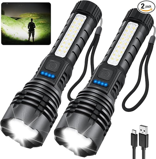 ZioeYiue Rechargeable Flashlights High Lumens, 7Mode Super Bright Flashlight Powerful, Adjustable Tactical Flash Light High Powered, LED Flashlights for Home Emergency Hunting Camping Essentials Gear