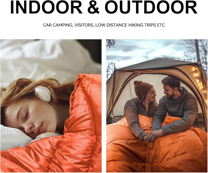 Sleeping Bags for Adults Cold Weather & Warm,Backpacking Camping Sleeping Bag for Tall Girls Boys,Lightweight,Compact,Waterproof Camping Gear for Traveling,Hiking,Hotel,Outdoor & Indoor