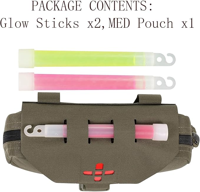 Ifak Pouch-Rapid Deployment Tactical MOLLE Trauma Kit Pouches, Quick Release Tear-Off Medical First Aid Kit Organiser with Red Immediate Identify for Emergency Surviva.