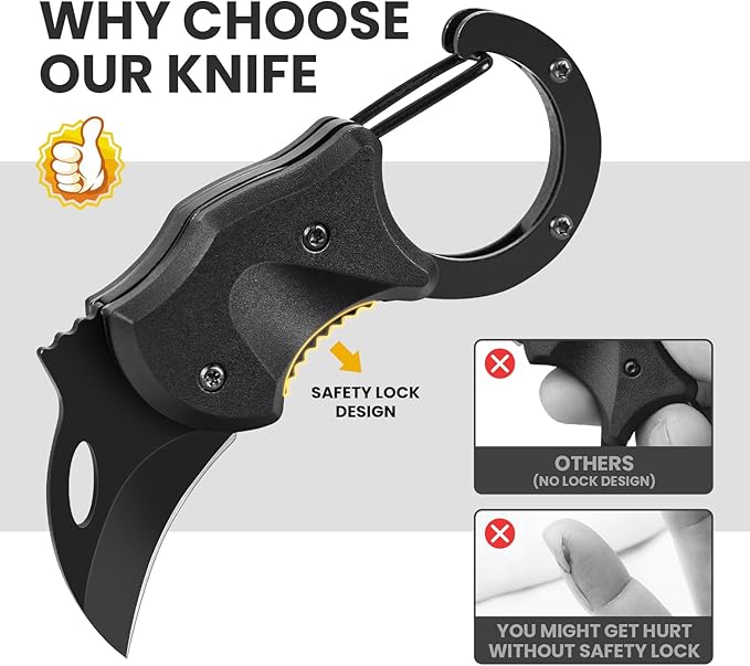FUNBRO 2 Pack Small Pocket Knife Gifts for Men & Women, Folding Box Cutter, Birthday & Christmas Stocking Stuffers Gifts Idea for Wife Husband Dad Mom (Black & Red)