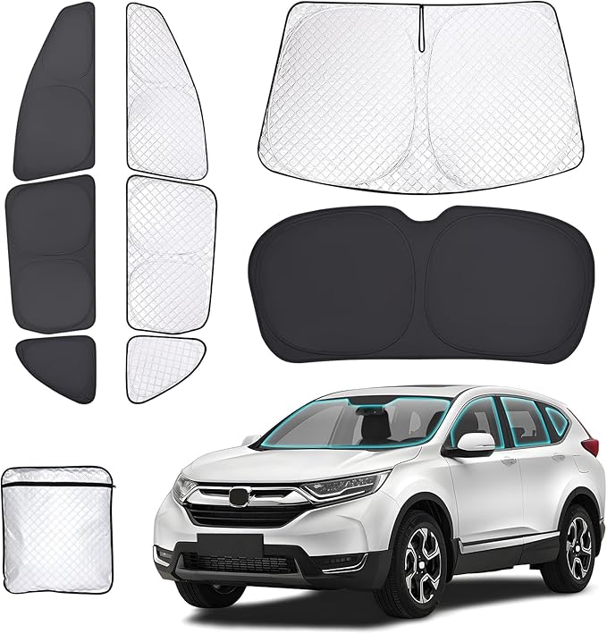 ZATOTOO Car Window Shades for 2017-2022 CR-V Sun Shade for Side Window Front Rear Windshield Triangular Window Shade Full Privacy Heat UV Ray Sun Blocker for Camp Nap Long Time Parking
