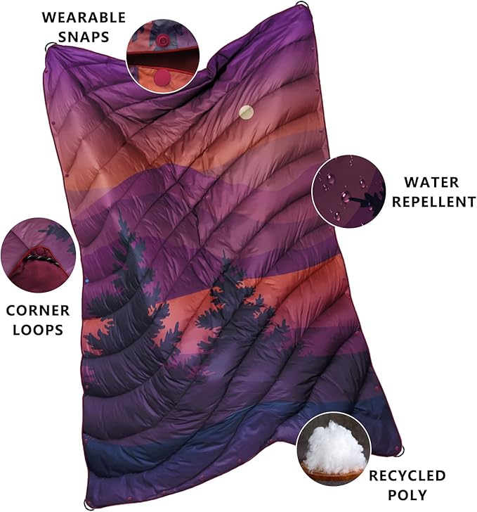 Camping Blanket,Lightweight Puffy Printed Camping Blanket Packable Outdoor Blanket for Camping,Traveling, Stadium, Hiking, Picnics