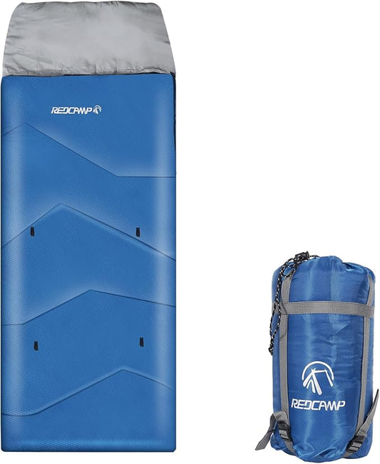 REDCAMP Kids Mummy Sleeping Bag for Camping, 3 Season Cold Weather Sleeping Bag Fit Boys,Girls & Teens, Blue/Rose Red