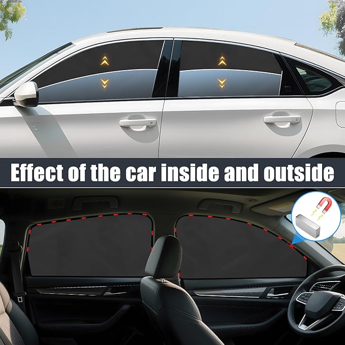 ZATOOTO Car Window Shades for Toyota Camry 2018-2023, 4 Pcs Magnetic Car Window Covers - 100% Block Light Privacy Curtains, Side Window Sun Shade for Baby Breastfeeding, Sleeping, Camping