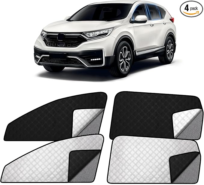 XCBYT Car Window Shades for 2017-2022 CRV | 2-in-1 Breathable Mesh & Blackout Side Window Covers | UV Protection & Privacy for Baby Naps, Camping & Car Rest (4 PCS)