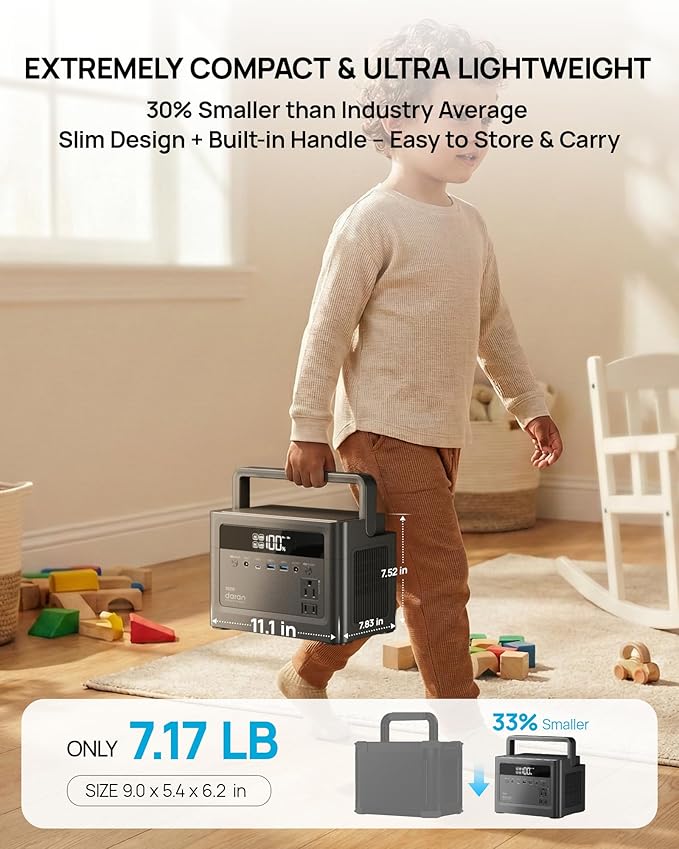 2026 Portable Power Station 350W, 288Wh LiFePO4 Battery Backup, Power Bank with AC Outlet 110V/ 700W Surge, Solar Generator Fast Charging for Camping Essentials, Hurricane Emergency, Home, Road Trips