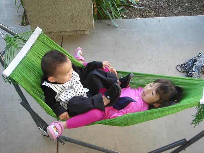 Indoor/Outdoor Small Hammock Swing Bed with Adjustable Medium Duty Metal Frame 48", and a Free Hand Carry Bag