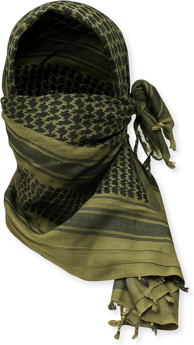 M MCGUIRE GEAR Shemagh Tactical Scarf, Middle Eastern Desert Hood, Bandana, Keffiyeh, Military Style, 100% Cotton, 42" x 42"