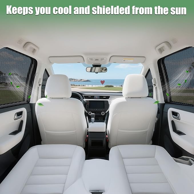 ZATOOTO Car Window Shades for Toyota RAV4 2019-2024, 4 Pack RAV4 Sun Shade Side Window, Breathable Mesh Car Window Screen for Camping Napping Baby UV Protection
