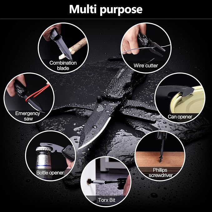 Multitool Pocket Knife for Men, Gifts for Him, Boyfriend, Husband, Dad, Multi Tool Tactical Plier With Nylon Sheath, 'I LOVE YOU'