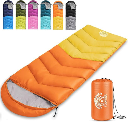 Sleeping Bag 4 Seasons Adults & Kids for Camping Hiking Trips Warm Cool Weather,Lightweight and Waterproof with Compression Bag,Indoors Outdoors Activities
