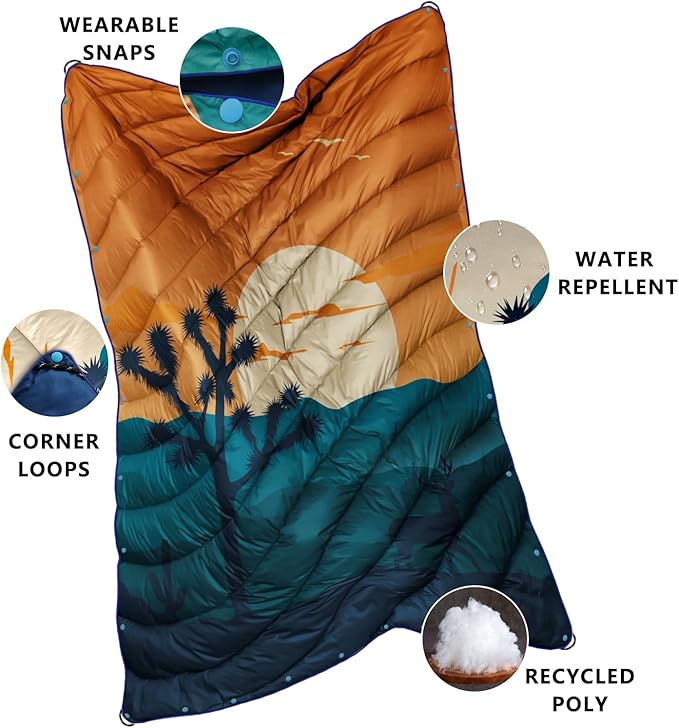Camping Blanket,Puffy Blanket Lightweight Packable Camping Blanket Outdoor Blanket for Camping,Traveling, Stadium, Hiking, Picnics