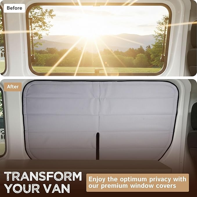 Living in a Bubble Insulated Blackout Behind The Driver Window Cover for Mercedes Sprinter Van Year 2007-2026, NCV3 & VS30 (Bare Metal Frame)