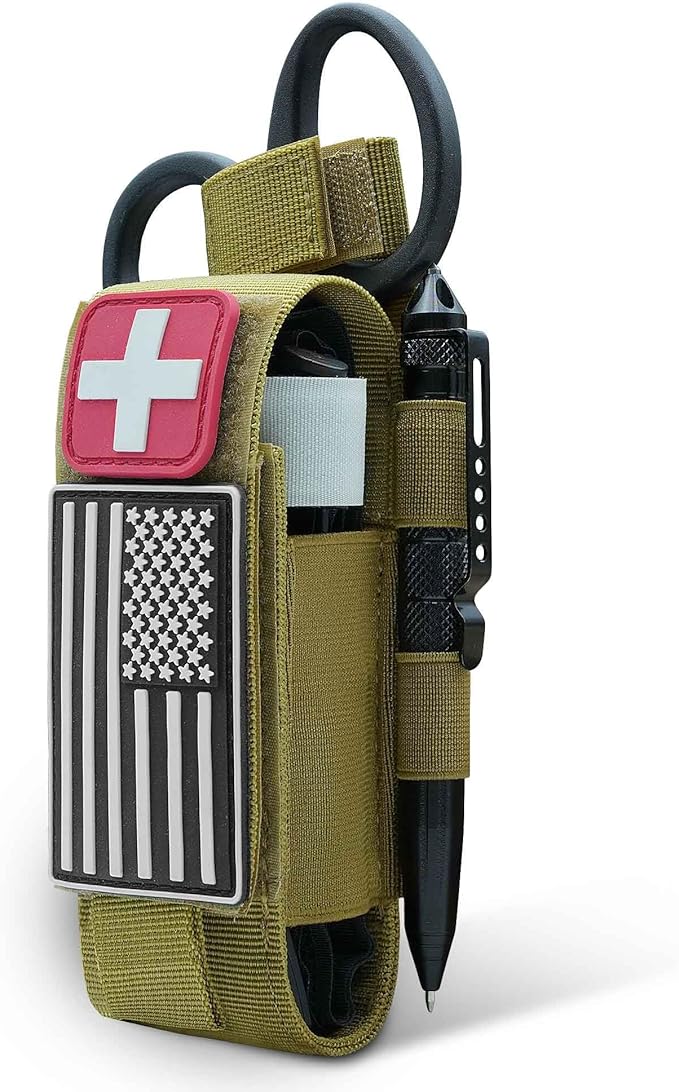 Upgrade 1000D Laser Cut Molle Tourniquet Holder, Heavy Duty Tactical Molle Tourniquet Pouch Holder