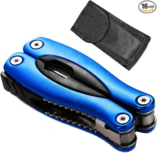 WIWUE GUO Multi Tool, Multitool Pliers for Outdoor, DIY, Home, Garden, Camping, Survival, Hunting and Hiking or Everyday Carry, Blue