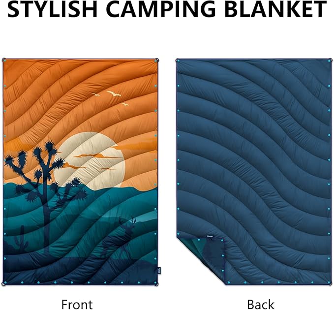 Camping Blanket,Puffy Blanket Lightweight Packable Camping Blanket Outdoor Blanket for Camping,Traveling, Stadium, Hiking, Picnics