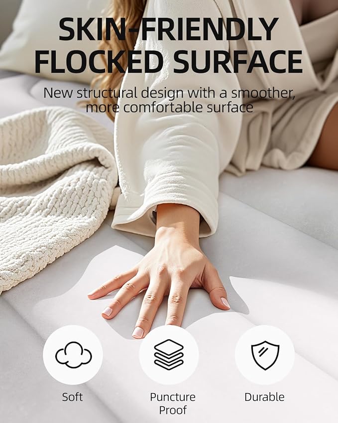 CHILLSUN 2026 Upgraded Twin Air Mattress with Built in Pump, 3 Mins Quick Self-Inflation Inflatable Airbed Puncture-Resistant, Leak-Proof Blow Up Mattress for Home Portable Camping Travel