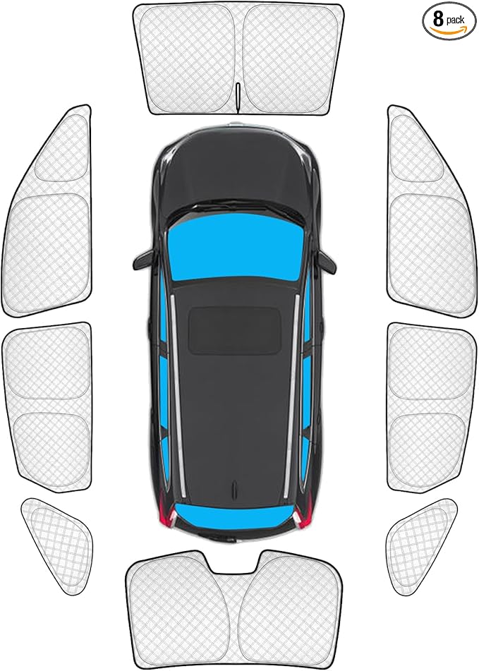 KMF 8pcs Thicken Sun Shades for Honda Civic Sedan 2022-2025(Not Hatchback) Accessories,Full Car Window Covers Sunshade for Windshield Side Rear, UV Block and Blackout Privacy for Camping