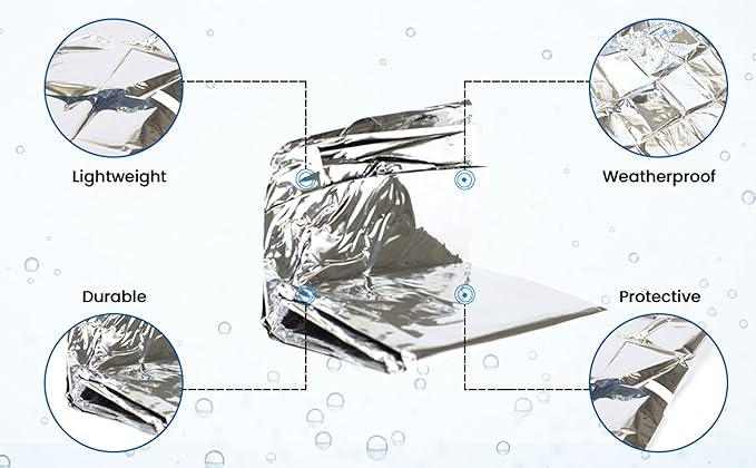 PrimaCare CS-6835 Sterile Foil Baby Bunting Blanket for Newborns and Infant, Disposable Emergency Heat Saving, 30" x 17"