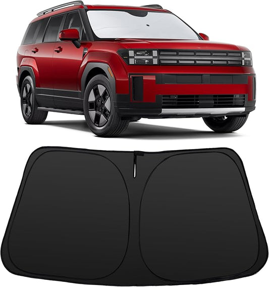 Windshield Sun Shade Custom Fit for 2024-2026 Hyundai Santa Fe Accessories Foldable Sunshade Sun Blocker Protect Car from Sun Rays & Heat Damage Keep Car Cooler