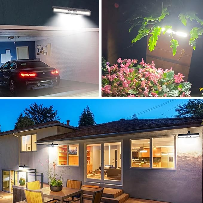 Clip On Solar Motion Lights Outdoor Waterproof, 1 Pack Motion Sensor Outdoor Lights with 36 LEDs, 6000K, Portable Solar Powered Security Light for Fence Garage Camping(Black)