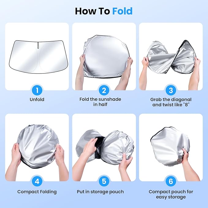 Canvcle Windshield Sun Shade for Chevrolet/Chevy Traverse 2018-2025 2026 Accessories Upgraded Double-Layer Foldable Front Window Sunshade Cover Sun Visor Protector Block UV Rays Keep Vehicle Cool