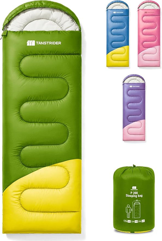 Sleeping Bag for Adults Warm Weather, Compact Lightweight Backpacking Sleeping Bag with Compression Sack, Camping Essentials Gear for Hiking Travel Climbing Outdoor & Indoor Use