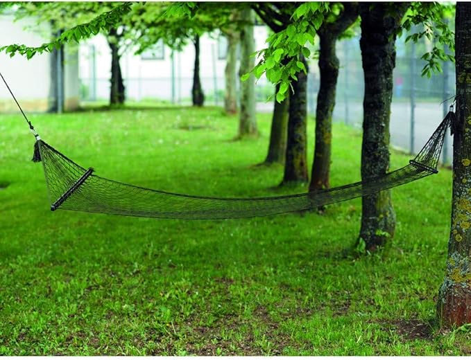 Classic Hammock with Cross Bars Camping Garden Travel Hiking Festival Olive