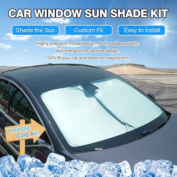 T TGBROS Windshield Sun Shade for Toyota Tundra 2022-2025 2026 Car Window Shades Thicken UV Block and Blackout Privacy Foldable Sunshades 6PCS Accessories Keep Cool Sun Visor Covers