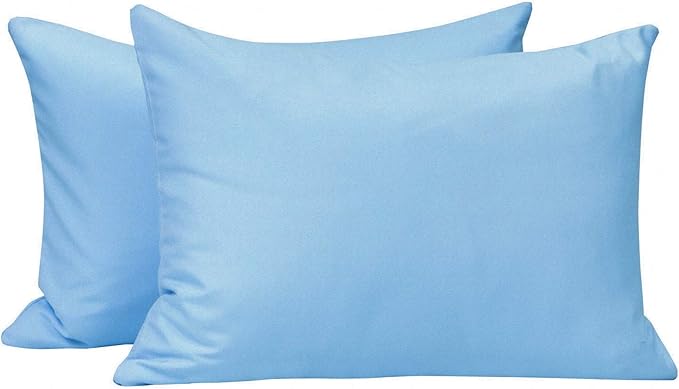 NTBAY Zippered Toddler Pillowcases Set of 2, 100% Brushed Microfiber 13x18 Pillowcases, Super Soft and Cozy Travel Kids Nursery Pillow Cases, 13x18 Inches, Sky Blue