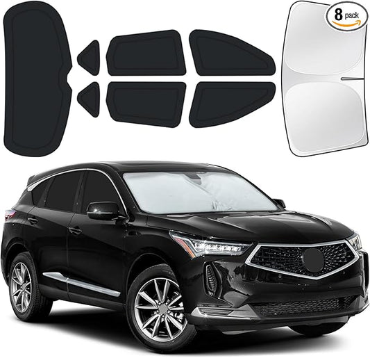 for Acura RDX 2019-2026 Car Window Shades, 8pcs Privacy Sun Shade Set for Front Windshield Side and Rear Windows, Full Window Covers Keeps Vehicle Cool for Camping Napping